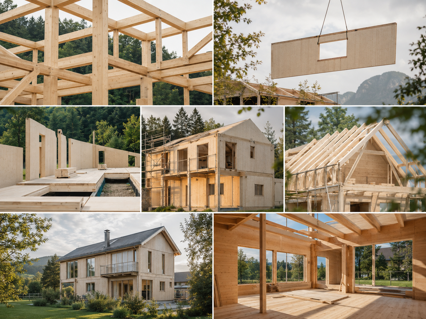 Zeitgemäßes Gebäude mit Holzdetails