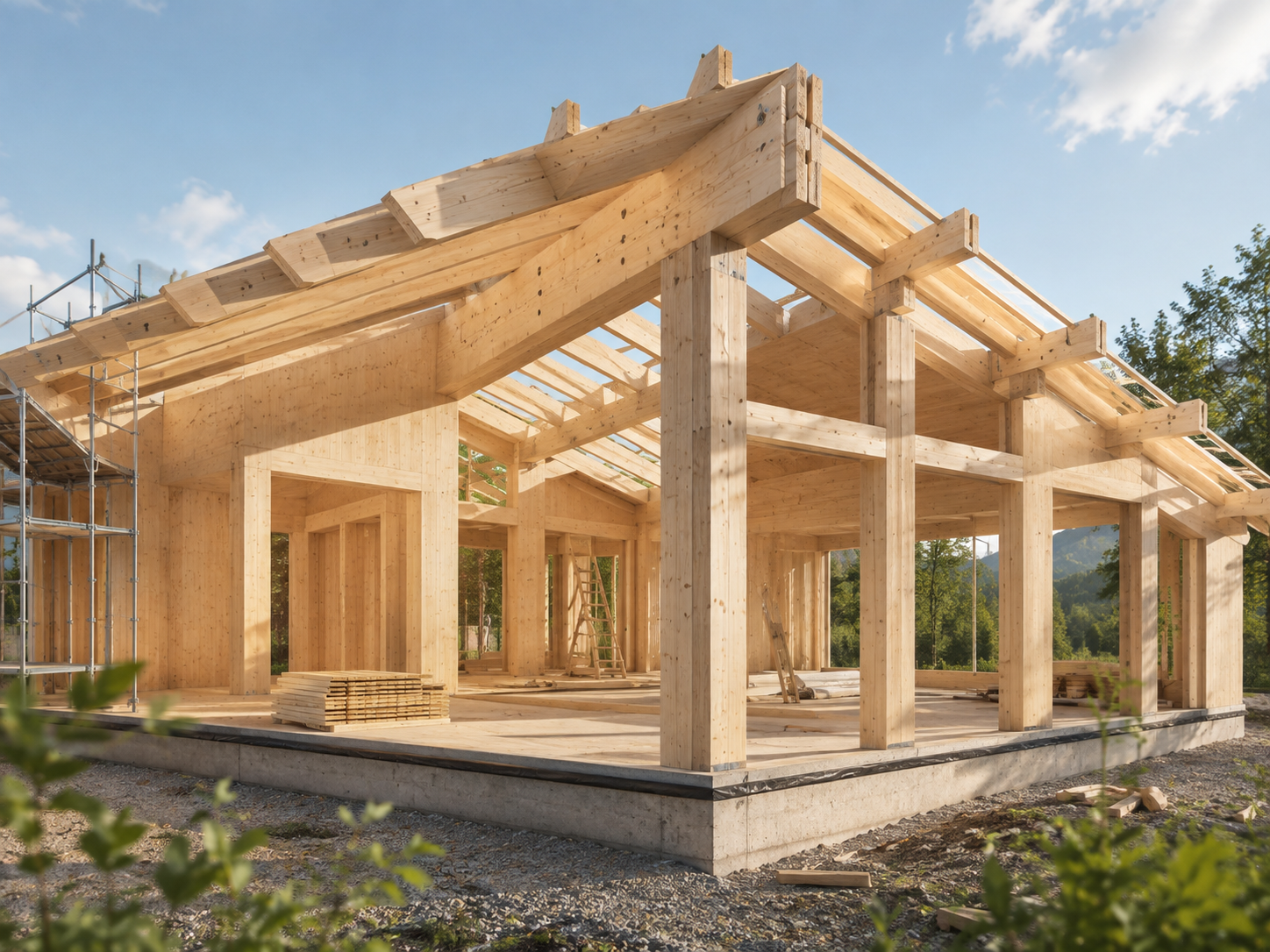 Holzhaus mit Terrasse